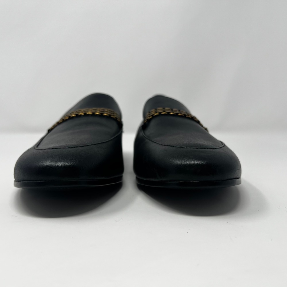 Vionic Charlotte Black Leather Gold Chain Link Loafers Womens Size 9 - Picture 4 of 7